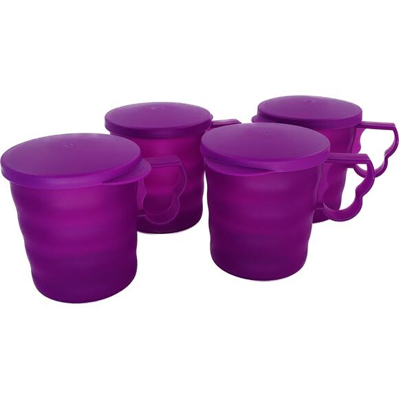 Tupperware Mugs With Lids Impressions Tumblers Seals Handles 350mL 1.5 Cups - Picture 1 of 9